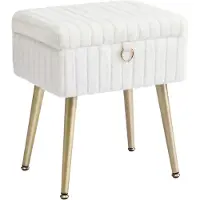 Songmics Home Styling Collection Krzesło toaletki pufa podnóżek metalowe nogi szary