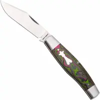 Jack Wolf Knives Jack Wolf Gateway Stockman STOCK-01-CC-WAT-SUG Satin Sandvik 14C28N, CamoCarbon Watermelon Sugar, couteau de poche