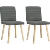 vidaXL Chaise de salle à manger 2 pcs. Tissu gris foncé