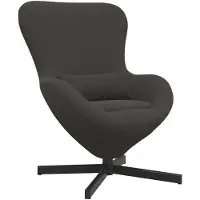 vidaXL Fauteuil œuf Gris foncé 63 x 73 x 90 cm tissu