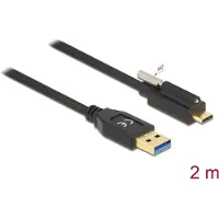 DeLOCK Câble USB 3.2 Gen 2 type A vers type C avec vis, 2 m, noir