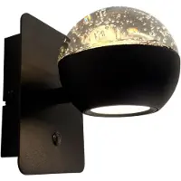 Steinhauer Lampe murale LED Belluno noir avec verre - ajustable