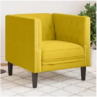 vidaXL Fauteuil Chesterfield jaune velours