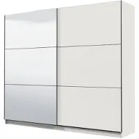 Dmora Soncino - Grande armoire, 217x210h cm blanc mat, penderie