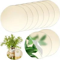 OEM Miroirs ronds en acrylique, diamètre 15 cm - Lot de 10 - Miroirs décoratifs - Centres de table ronds dorés - Idéaux pour les travaux manuels, les mariages, les fêtes, la décoration murale