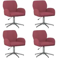 vidaXL - 4 chaises de bureau, 54 x 58 x 90 cm, couleur bordeaux, revêtement en tissu
