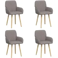 vidaXL - 4 chaises de salle à manger, tissu beige, 56,5 x 50 x 87,5 cm