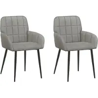 vidaXL - 2 chaises de salle à manger, velours, gris clair, 57 x 50 x 85 cm