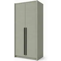3Xeliving Armoire, en eucalyptus, dimensions : 105 x 217 cm, étagères : 2 x 65 cm