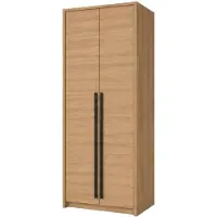 3Xeliving Armoire, chêne massif, 105 x 217 cm, 2 portes de 65 cm de largeur