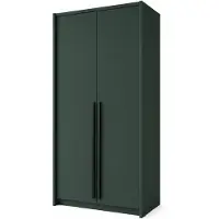 3Xeliving Armoire, couleur vert bouteille, dimensions 105 x 217 cm, étagères de 2 x 65 cm
