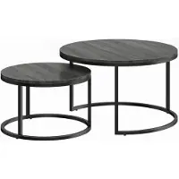 BellaFurn Ensemble de deux tables basses empilables | Couleur : Noir | Dimensions : 78,5 x 78,5 x 46,5 cm