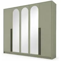 3Xeliving Armoire avec miroir, en bois d'eucalyptus, dimensions : 255 x 65 x 217 cm