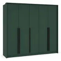 3Xeliving Armoire, couleur vert bouteille, dimensions 255 x 217 cm, 2 portes de 65 cm de large