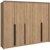 3Xeliving Armoire, chêne massif, dimensions 255 x 217 cm, 2 portes de 65 cm de largeur