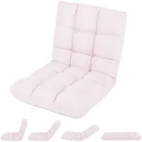 Costway Fauteuil relax , réglable, repose au sol, rembourré, avec dossier, idéal pour la méditation ou pour placer près d'une fenêtre, couleur rose clair