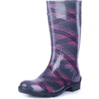 Ladeheid Bottes en caoutchouc pour femmes , modèle LA-967 (violet à carreaux, taille 37 EU)