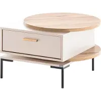 Schildmeyer Table basse Looks, design Wolfgang Joop, en chêne style rustique/crème, en bois