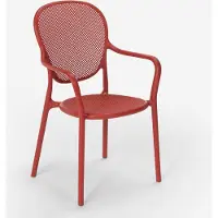 AHD Amazing Home Design Chaise au design moderne en polypropylène pour cuisine bar restaurant et extérieur Clara - Rouge