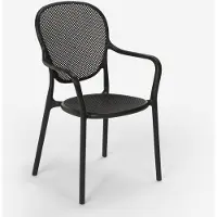 AHD Amazing Home Design Chaise au design moderne en polypropylène pour cuisine bar restaurant et extérieur Clara - Noir