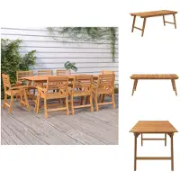 vidaXL Table de jardin 200x90x75 cm Bois massif Acacia - Tables de jardin
