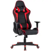 CasaDolce Casa Dolce Gaming chair AGNES, 70x70x125-135 cm, similicuir, réglable en hauteur, noir et rouge,