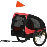 BellaFurn Remorque pour chiens, idéale pour les aventures en plein air | Couleur : Rouge | Dimensions : 71 x 140 x 83 cm