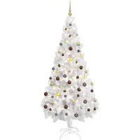 vidaXL Arbre de Noël artificiel éclairage boules 180cm 620 branches