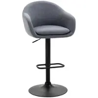 BellaFurn Tabouret de bar réglable | Couleur : gris foncé | Dimensions : 54x54x92-112 cm