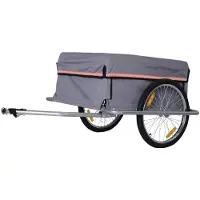 BellaFurn Remorque pour vélo, conçue pour le transport de bagages. Matériau : acier. Couleur : gris. Dimensions : 88 x 140 x 60 cm