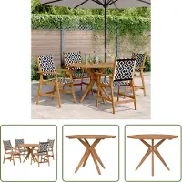 The Living Store Ensemble de salle à manger 5-pc. Ensemble de salle à manger de jardin bois massif acacia