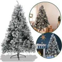 Yakimz Sapin de Noël Aiguilles de sapin avec support Flocage extérieur 180cm avec poussière de neige