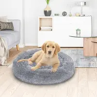 HENGDA Lit pour chien Peluche Dormir Coussin pour chien Lit pour chat Lavable antidérapant confortable 1000cm Gris clair