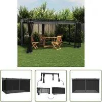 The Living Store Pavillon "" avec parois en treillis, couleur anthracite, dimensions 4x3 mètres, structure en acier