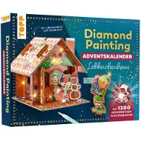 Sonstige Verlage Calendrier de l'Avent « Maison en pain d'épices » en peinture diamant. Matériel et outils inclus