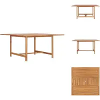 vidaXL Table de jardin 150 x 150 x 76 cm, en bois massif teck - Tables de jardin
