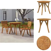 vidaXL Table de jardin, diamètre 85 cm, en bois d'acacia massif - Tables de jardin