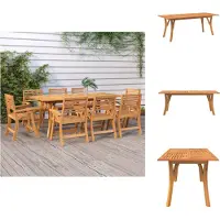 vidaXL Table de jardin 200x90x75 cm Bois massif Acacia - Tables de jardin
