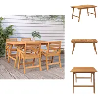 vidaXL Table de jardin 150x90x75 cm Bois massif Acacia - Tables de jardin