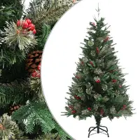 Prolenta Arbre de Noël exclusif, vert, avec décorations en forme de cônes, 150 cm, en PVC et PE