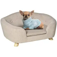 BellaFurn Canapé pour petits chiens | Couleur : Crème blanc | Dimensions : 70 x 47 x 30 cm