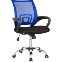 CasaDolce Casa Dolce chaise de bureau KORIAN, bleu, 46x52x97 cm, pivotante et réglable en hauteur, tissu & filet
