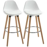 BellaFurn 2 tabourets de bar - Tabourets de bar scandinaves | Couleur : Blanc | Dimensions : 42,5 x 38,5 x 91 cm
