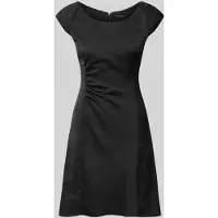 Armani Exchange pour femme. XW002301AF21553UC001 Robe midi en crêpe satiné noir (L), Casuel, Polyester, Manche courte