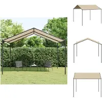 vidaXL , tonnelle de jardin beige, 4x3 mètres, en acier et tissu - Tonnelles et tentes de réception