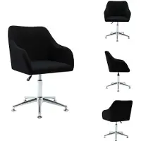 vidaXL - Fauteuil de bureau pivotant, noir, revêtement en tissu - Fauteuils de bureau