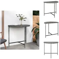 vidaXL Table de jardin grise, 80x50x75 cm, en résine tressée - Tables de jardin