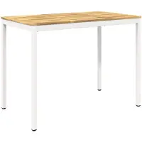 vidaXL Table de bar d'extérieur, blanche, 141 x 80,5 x 105 cm, en bois d'acacia massif