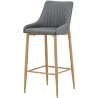 Furnlux Classic FURNLUX Tabouret de bar Plaza Dark Grey Und Oak 45cm / Hauptfarbe : Grau / Abmessungen : 45 x 50 x 103 cm