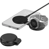 IMoshion Chargeur de voyage sans fil 2 en 1, 25W - Smartphone / Écouteurs / Montre Samsung - Qi2.2 - Noir